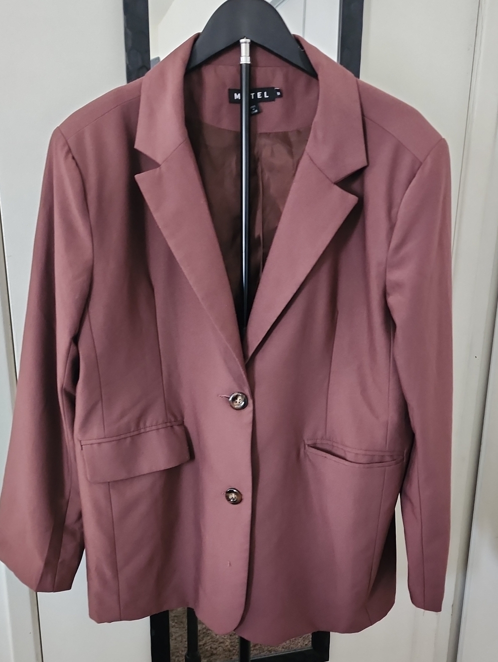 Motel Rocks Dusty Rose Oversized Blazer Single Breasted Jacket
